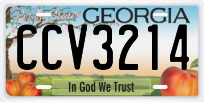 GA license plate CCV3214