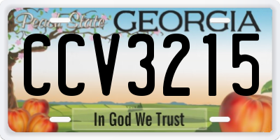 GA license plate CCV3215
