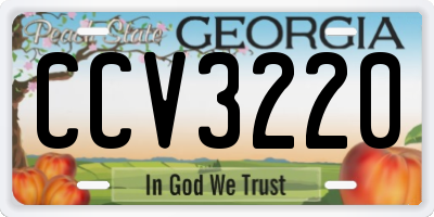 GA license plate CCV3220