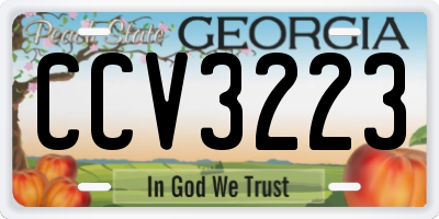 GA license plate CCV3223