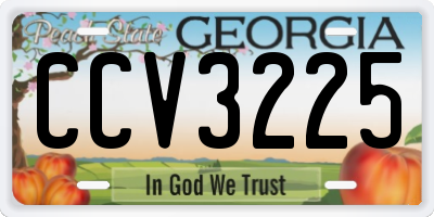 GA license plate CCV3225