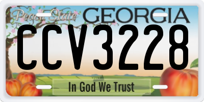 GA license plate CCV3228