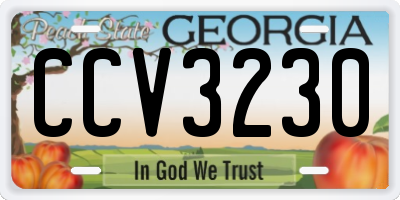 GA license plate CCV3230