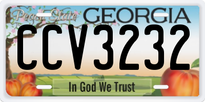 GA license plate CCV3232
