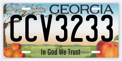 GA license plate CCV3233