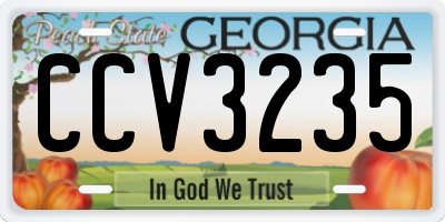 GA license plate CCV3235