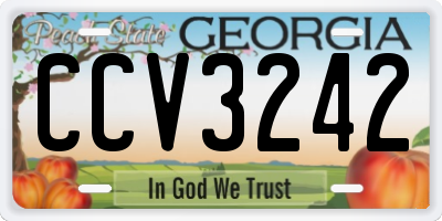 GA license plate CCV3242