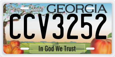 GA license plate CCV3252