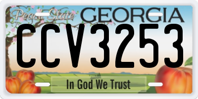 GA license plate CCV3253