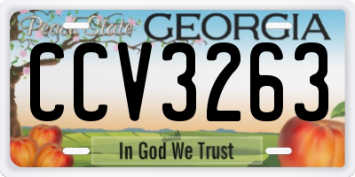 GA license plate CCV3263