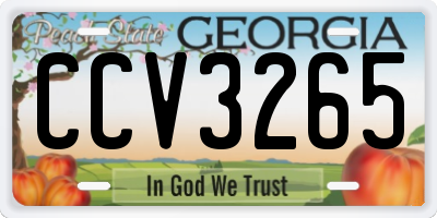 GA license plate CCV3265
