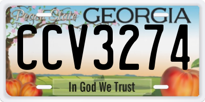 GA license plate CCV3274
