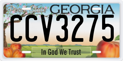 GA license plate CCV3275
