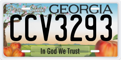 GA license plate CCV3293