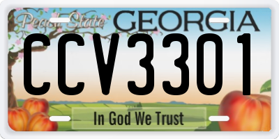 GA license plate CCV3301