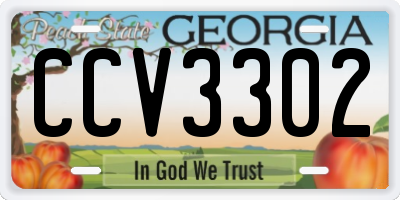 GA license plate CCV3302