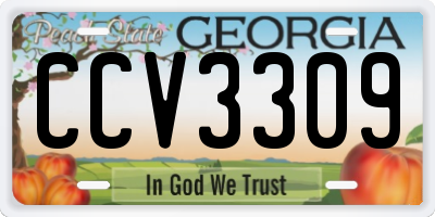 GA license plate CCV3309
