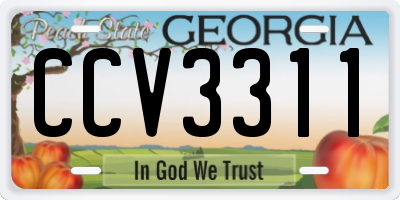 GA license plate CCV3311