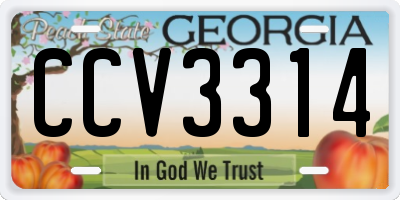 GA license plate CCV3314