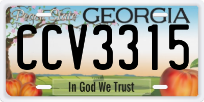 GA license plate CCV3315