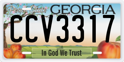 GA license plate CCV3317