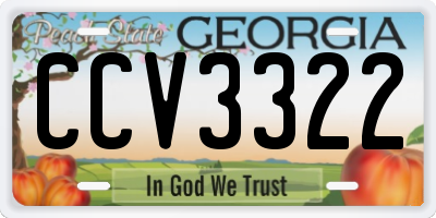 GA license plate CCV3322
