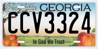 GA license plate CCV3324