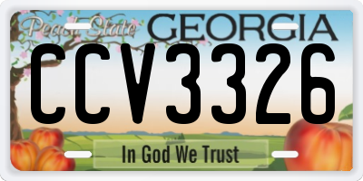 GA license plate CCV3326