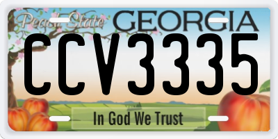 GA license plate CCV3335
