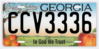 GA license plate CCV3336