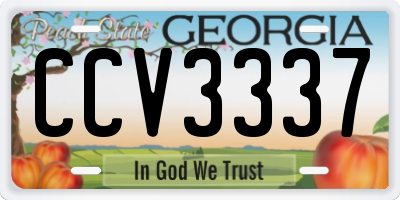 GA license plate CCV3337