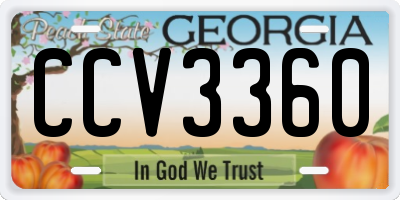 GA license plate CCV3360