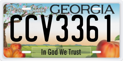 GA license plate CCV3361
