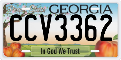 GA license plate CCV3362