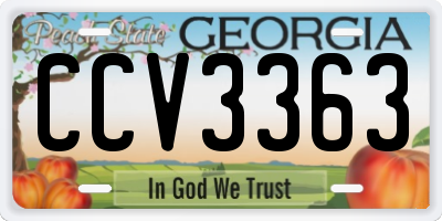 GA license plate CCV3363