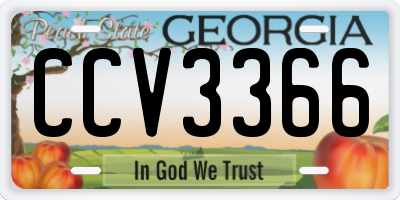 GA license plate CCV3366