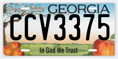 GA license plate CCV3375