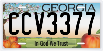 GA license plate CCV3377