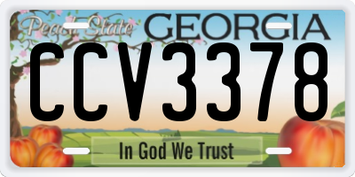 GA license plate CCV3378