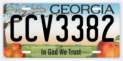 GA license plate CCV3382