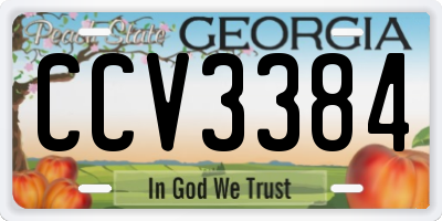 GA license plate CCV3384