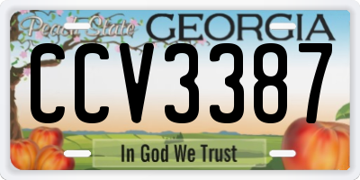 GA license plate CCV3387