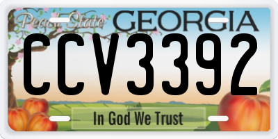 GA license plate CCV3392