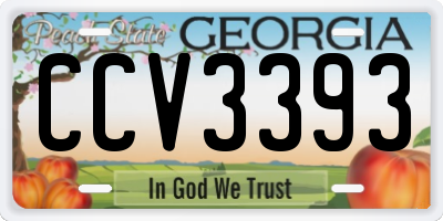GA license plate CCV3393
