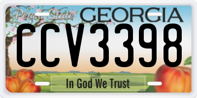 GA license plate CCV3398