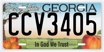 GA license plate CCV3405