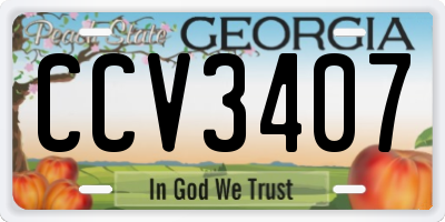 GA license plate CCV3407