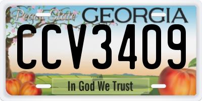 GA license plate CCV3409