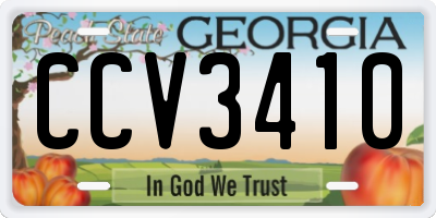 GA license plate CCV3410