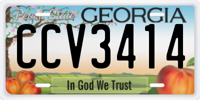 GA license plate CCV3414